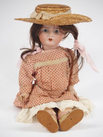 Ancienne Poupée à Tête En Porcelaine - 50 Cm - Jouet Vintage Pour Collection