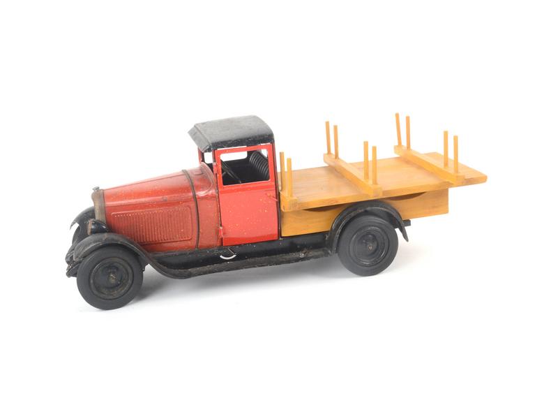 Jouet Ancien Camion Citroën C4 Plateau Avec Porte-Fer - Tôle - Occasion