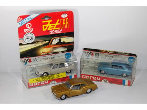 Lot De Miniatures Norev France 1/43 - Renault 4CV Floride Et Peugeot 404 - Années 60