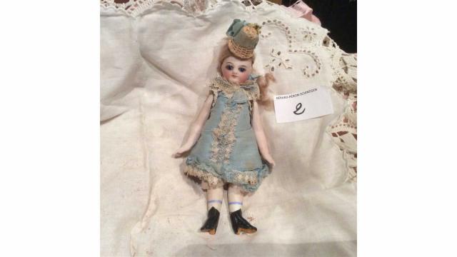 Poupée Ancienne Mignonnette – Bois, Biscuit, 18 Cm, Années 1900