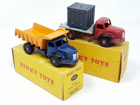 Jouet Miniature Dinky Toys - Camion Berliet 34 à Benne - Échelle 1:43 - Bleu - Occasion Vintage