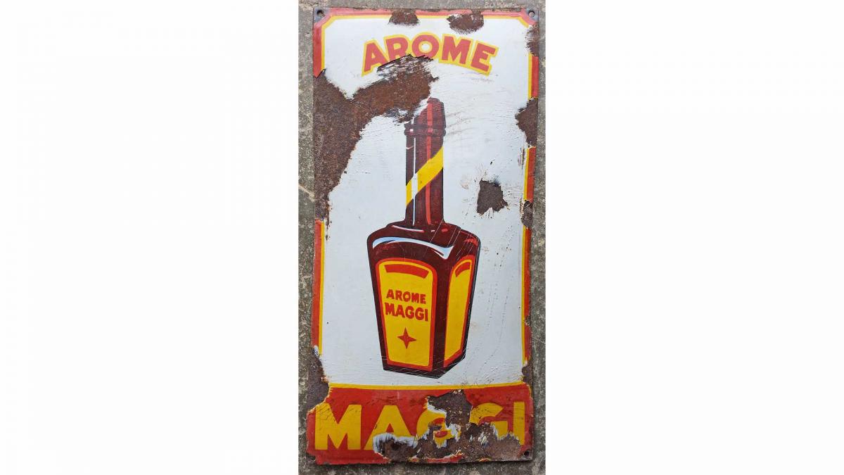 Plaque Publicitaire Vintage MAGGI Soupe Sauce - En Plastique Laminé - Occasion Déco Rétro