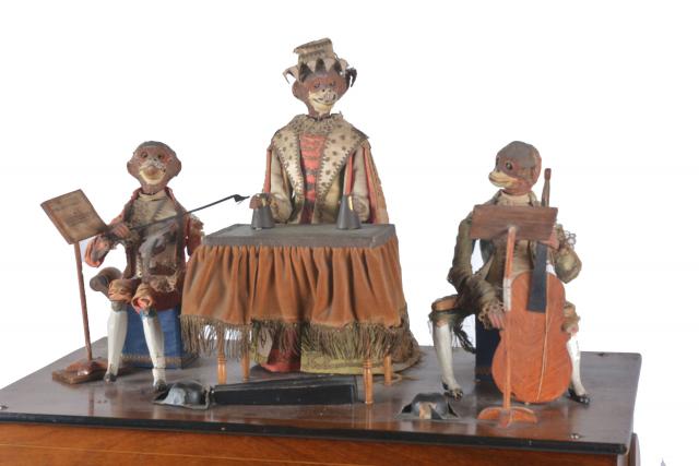 Rare ancien jouet automate mécanique animal chien tôle fête jeu TT JAPAN 1950