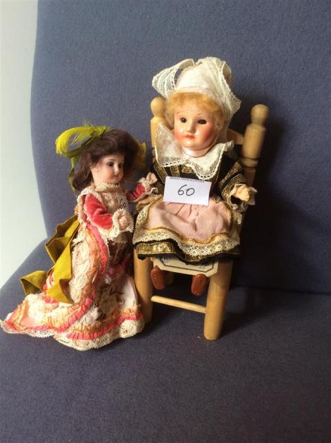 Lot De 10 Poupées Anciennes En Porcelaine - Collection - Taille 17 Cm