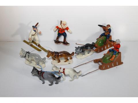 Figurines Quiralu - Chiens De Traîneau Et Mule - Occasion