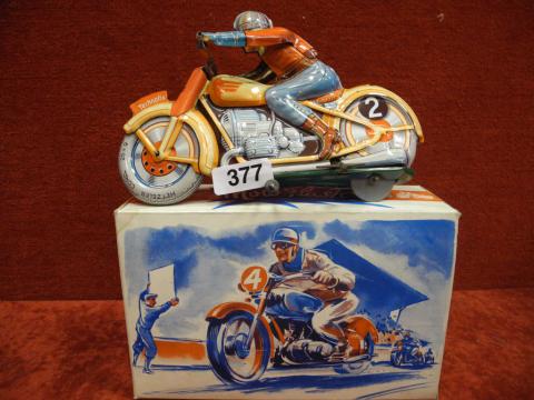 Moto Ancienne En Tôle - Jouet Russe Vintage - Collection