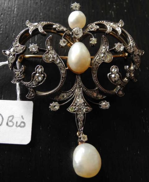 Lot De 2 Broches Barrettes Argent 800 Et Perles De Corail Rose - Ancien, Occasion