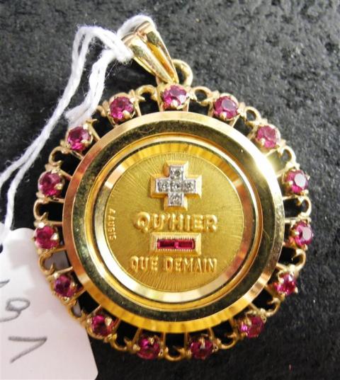 Médaille D'Amour En Or - Bijou Ancien Ou Vintage - Occasion - Détails à Consulter