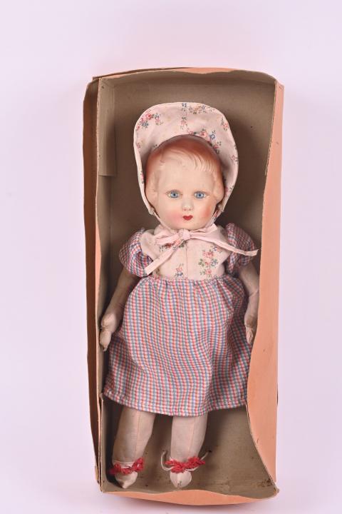 ANCIENNE POUPEE TETE EN CARTON