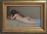 Charles Clément PERRON (1893-1958)
Femme nue étendue lisant
Huile sur panneau signée...