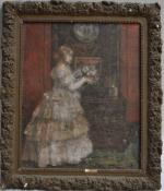 Suzanne MINIER (1884-?)
Femme dans un intérieur
Huile sur toile signée en...
