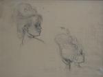 Lucien FONTANAROSA (1912-1975)
Deux études de femmes / coiffures
Crayon conté signé...