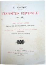 EXPOSITION UNIVERSELLE de 1889
GRAND OUVRAGE ILLUSTRE
HISTORIQUE ENCYCLOPEDIQUE DESCRIPTIF
 4 VOLUMES...