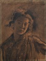 Charles MILCENDEAU (1872-1919)
Jeune andalouse, gitane de Séville, 1902. 
Dessin signé...