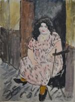 Jean LAUNOIS (1898-1942)
Alger, tenancière de bordel, 1921. 
Gouache et aquarelle...