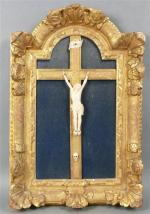 176 - Christ en ivoire sculpté d'époque XIX'. Haut. :...