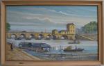 Marcel BOUBINET (XIX-XXème)
Nantes, le pont de Pirmil
Huile sur toile signée...