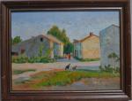 Pierre BAUDRIER (1884-1964)
La ferme à Nantes Saint Donatien 1947. 
Huile...