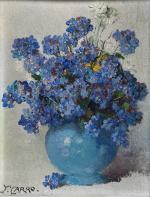 Yvonne CARRO (c.1895-1946)
Bouquet de fleurs dans un vase
Huile sur carton...