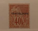 Guadeloupe n°24, type Alphée Dubois 40 c, neuf avec trace...