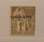 Guadeloupe n°26, type Alphée Dubois 1 F, neuf avec trace...