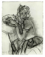 Henri Matisse (1869-1954)<br />
Portrait d’Hélène Mercier, née Princesse Galitzine, assise, 1938<br />
Dessin au fusain et à l’estompe, signé et daté 22/10/38 en bas à gauche<br />
Porte au dos des indications PH Vaux 2425 et 3116 – D19<br />
65,5 x 50,5 cm<br />
Œuvre de l’artis