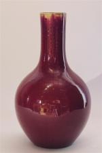 115 - CHINE : Vase de forme bouteille à panse...