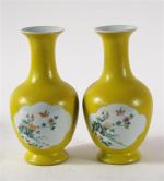 122 - CHINE - Paire de vases en porcelaine à...