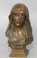 72 - MARIOTON Eugène (1854-1933) : Buste de la Vierge....