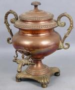 7 - Samovar en cuivre et bronze d'époque Louis Philippe,...