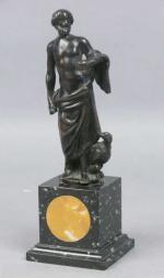 56 - Saint-Jean Evangéliste. Bronze patiné, ép. XVIII', sur socle...