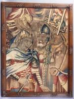 223 - Fragment de tapisserie d'époque XVII' représentant Alexandre en...