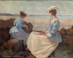 Paul BOCQUET (1868-1947)
Conversation sur la plage
Huile sur toile signée en...