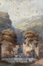 ECOLE FRANCAISE du XIXème
Paysage
Aquarelle annotée en bas à droite
23 x...