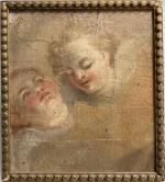 ECOLE FRANCAISE du XIXème
Deux angelots
Huile sur toile marouflée
19 x 17...