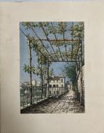 Adrien FINOT (1838-1908)
Saintes, la terrasse, 1871. 
Aquarelle située et datée
23...