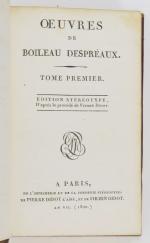 BOILEAU DESPRÉAUX (Nicolas). OEuvres. Paris, Didot, An VII (1800). ...