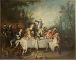 d'après Nicolas LANCRET (1690-1743)
Le déjeuner de jambon
Huile sur toile
93 x...