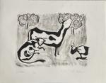 Jules PARESSANT (1917-2001)
Les 3 vaches, 1996. 
Lithographie titrée, justifiée "1/20",...