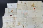 99 lettres 1766 à 1864 (la seule timbrée !) Marques postales...