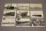 BATEAUX. 28 CPA avec vues de navires de guerre et...