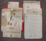 FISCAUX. 48 documents avec timbres divers et 49 papiers plus...