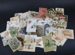 FANTAISIES :
Lot de 48 cartes postales dont : gaufrées les...