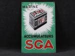 ACCUMULATEURS S.G.A Marine - Plaque publicitaire en tôle émaillée (usures...
