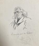 Maurice FEUILLET (1873-1968)
Affaire Dreyfus, l'interprète juré monsieur Bessac
Dessin monogrammé et...