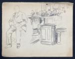 Maurice FEUILLET (1873-1968)
Affaire Dreyfus, scène d'audience
Dessin
23 x 32.5 cm (trous,...