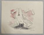 Jean LAUNOIS (1898-1942)
Femme nue étendue
Encre rehaussée d'aquarelle monogrammée
14 x 18...