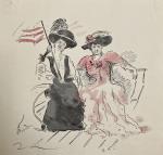 Jean LAUNOIS (1898-1942)
Les deux femmes
Estampe monogrammée
14.5 x 15.5 cm (petite...
