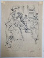 Jean LAUNOIS (1898-1942)
Scène de cabaret
Encre monogrammée
27.5 x 20.5 cm