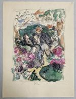 Jean LAUNOIS (1898-1942)
La rencontre fortuite dans le jardin
Aquarelle et encre...